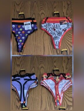 NWT Lot Of 4 Walmart Halloween Thongs 3 Packs Size Large